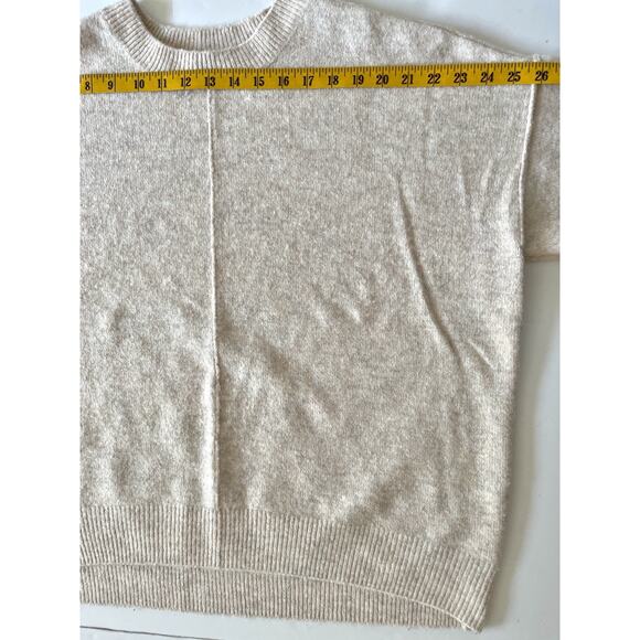 Vince Camuto Oversized Sweater Women M Cream Center Seam Drop Shoulder Cozy - Picture 4 of 9